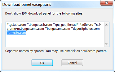 Add new exception for IDM video download panel