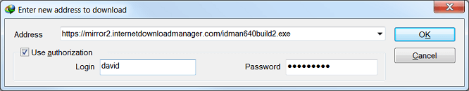 Add new download with 'Add URL' IDM toolbar button